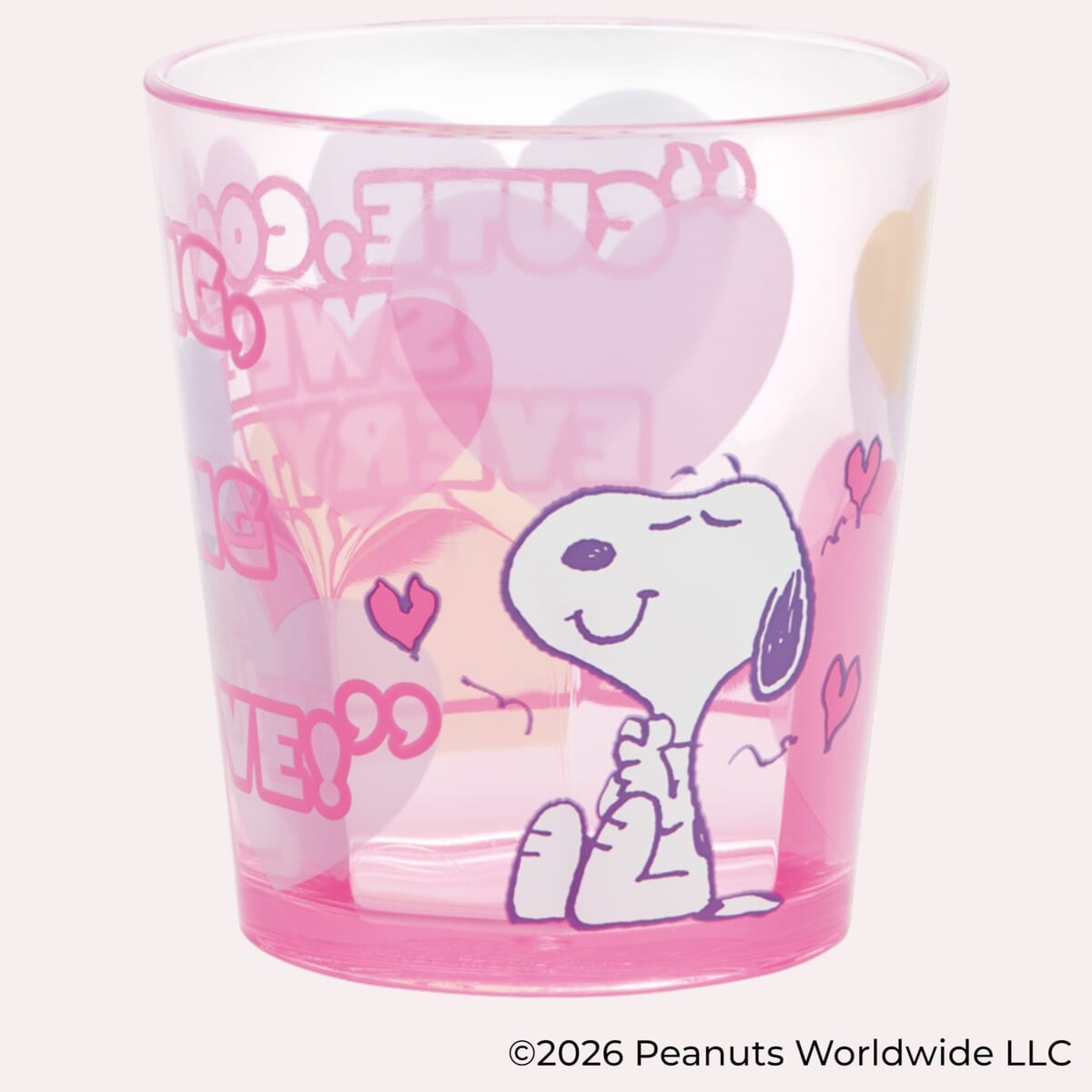 アクリルコップ SNOOPY(クリアハート)ピンク