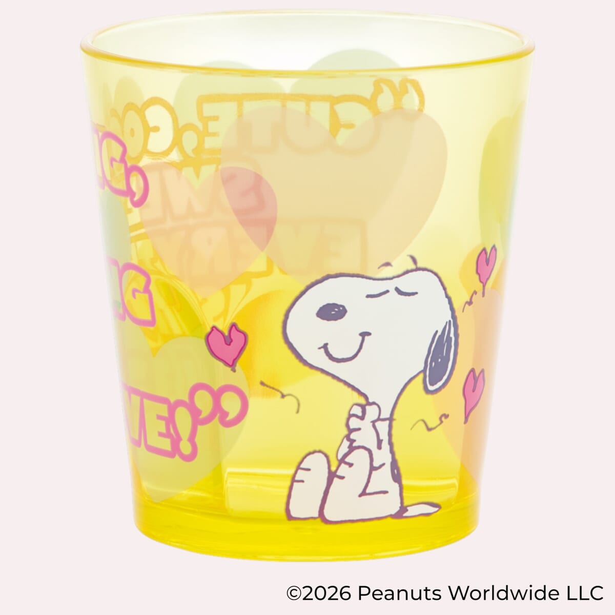 アクリルコップ SNOOPY(クリアハート)イエロー×ブルー