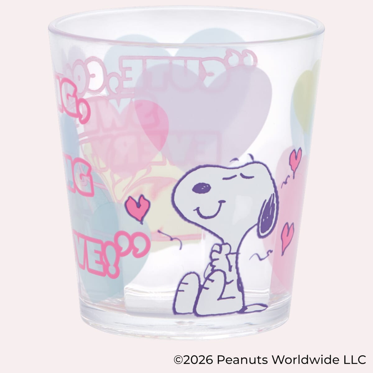 アクリルコップ SNOOPY(クリアハート)クリア