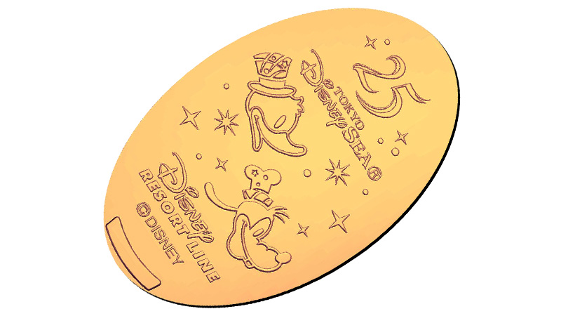 DRL_スーベニアメダル TDS25th ドナルド&グーフィー