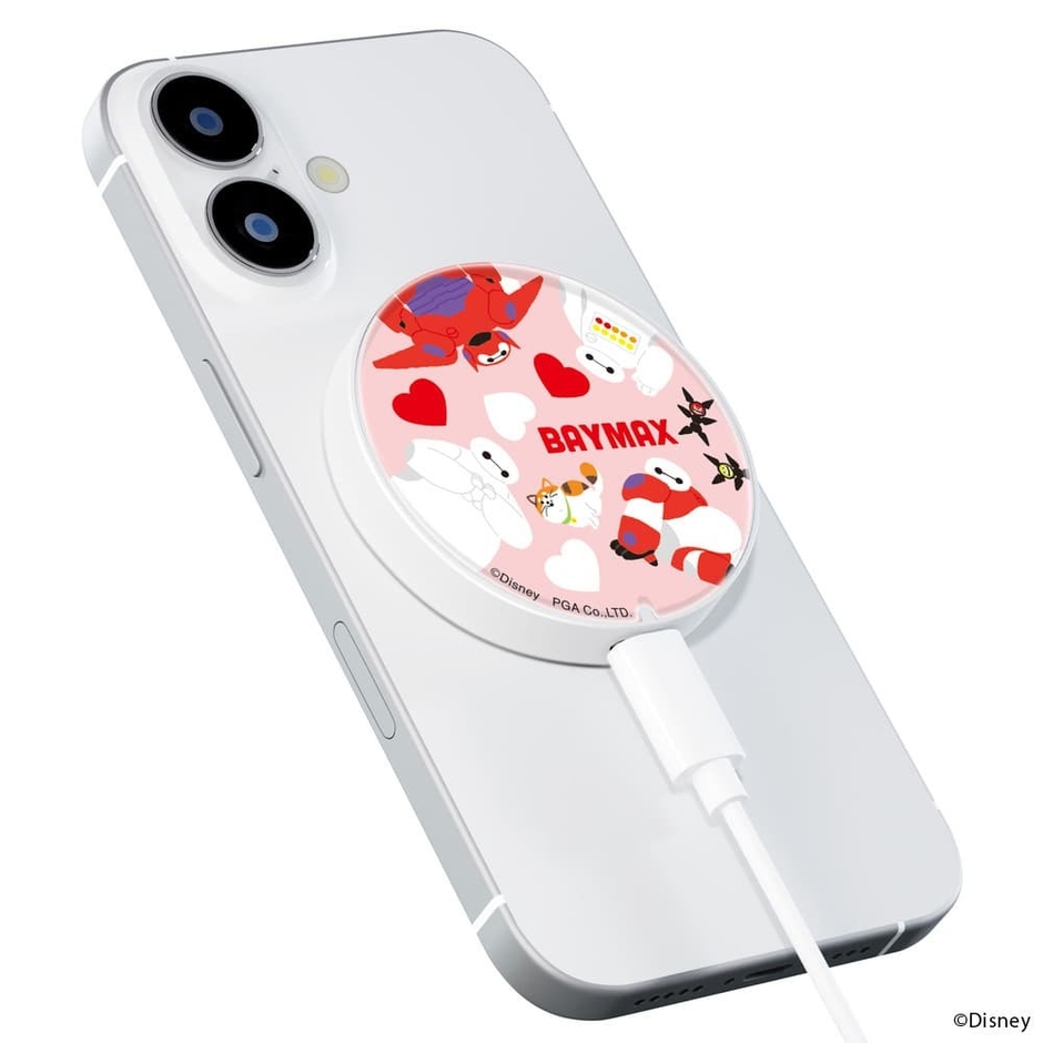 マグネット式ワイヤレス充電器(ベイマックス)装着