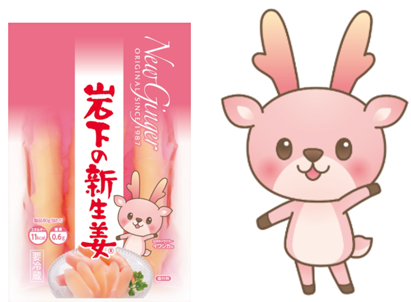 岩下の新生姜 商品単品とイワシカちゃん