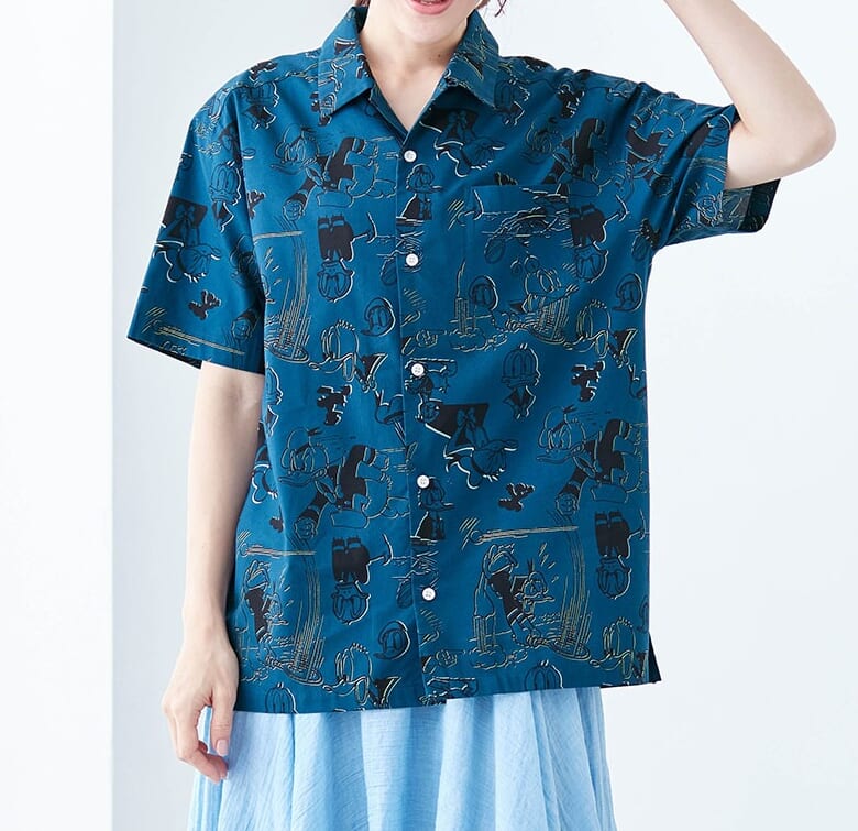 ユニセックス開襟シャツ「ドナルドダック」 着用イメージ