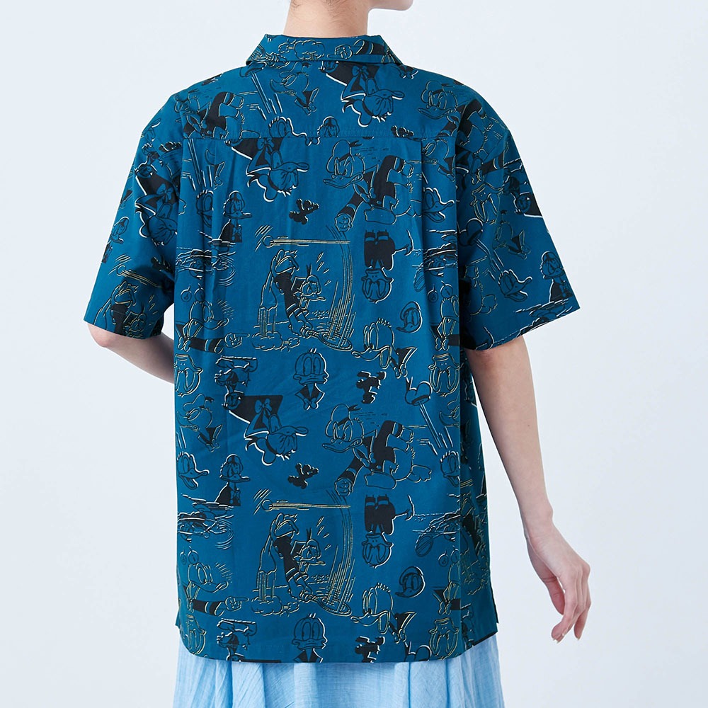 ユニセックス開襟シャツ「ドナルドダック」 バックスタイル