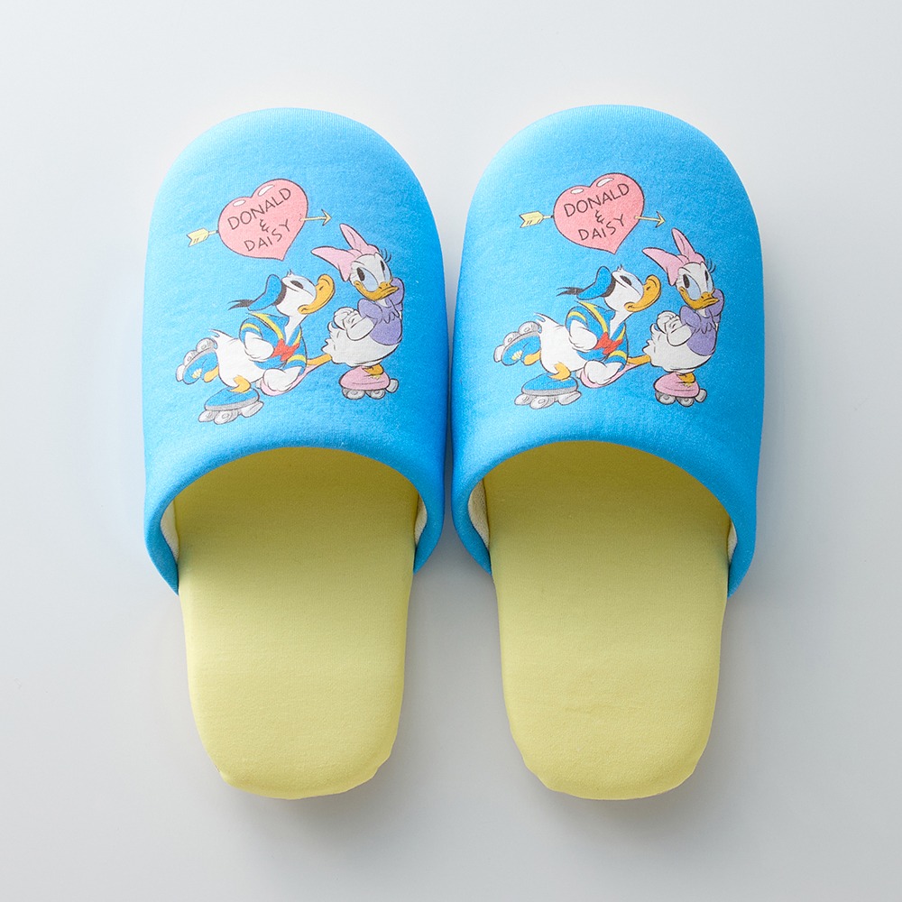 選べる楽しさ！プリントがかわいい洗えるソフトスリッパ　ドナルド＆デイジー