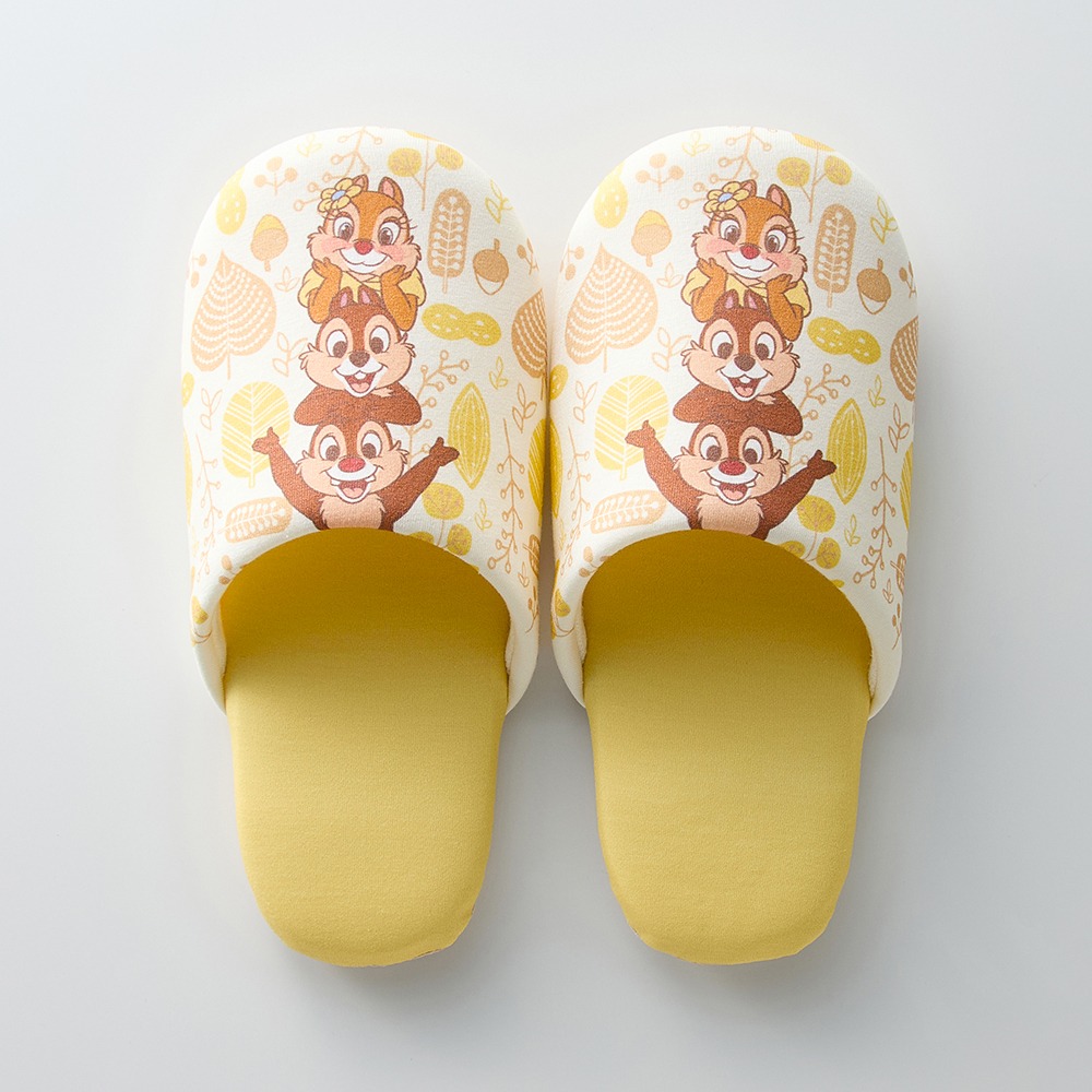 選べる楽しさ！プリントがかわいい洗えるソフトスリッパ　チップ＆デール＆クラリス