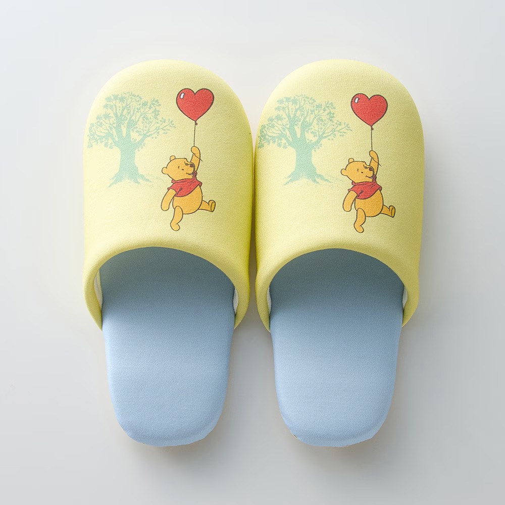 選べる楽しさ！プリントがかわいい洗えるソフトスリッパ　プーさん