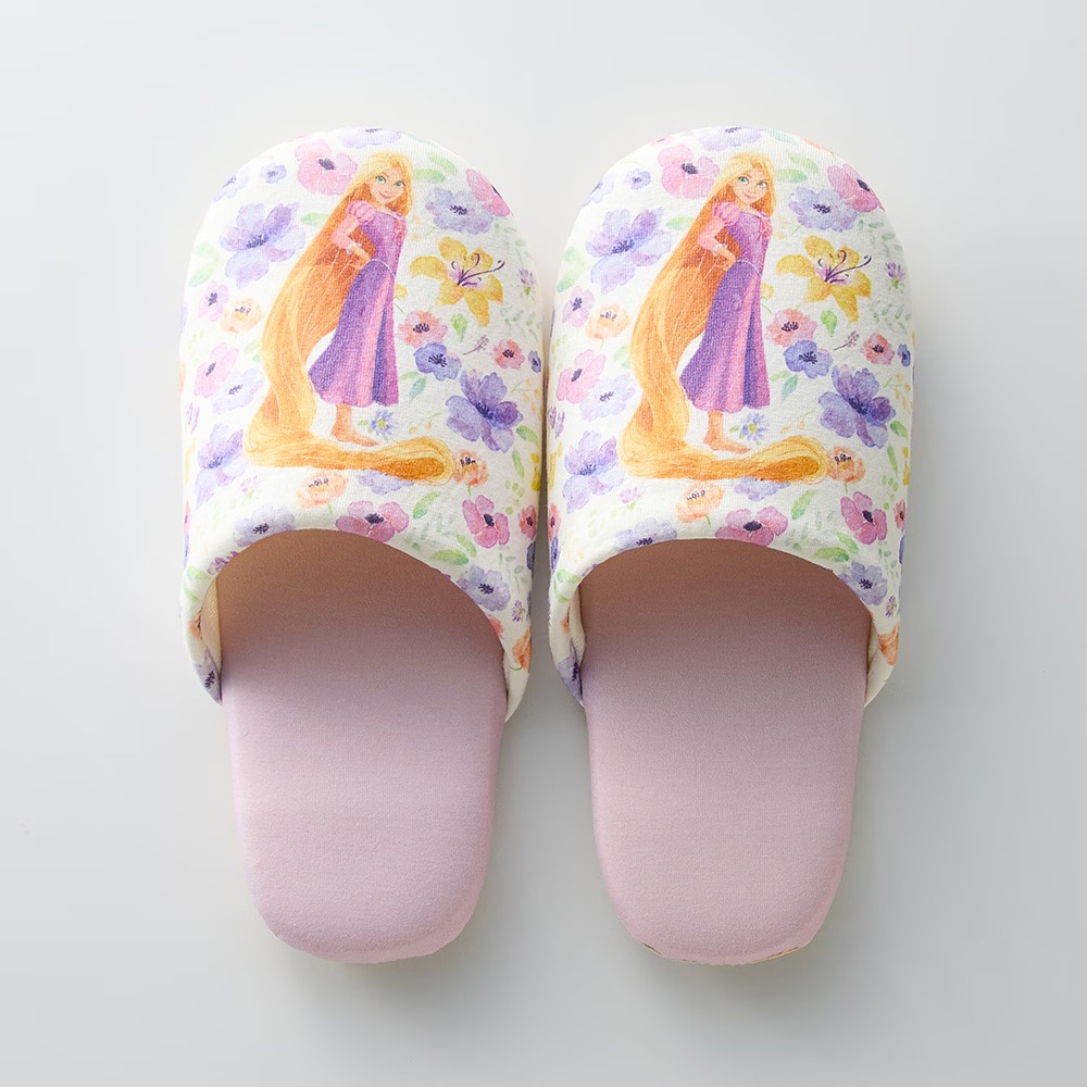選べる楽しさ！プリントがかわいい洗えるソフトスリッパ　ラプンツェル