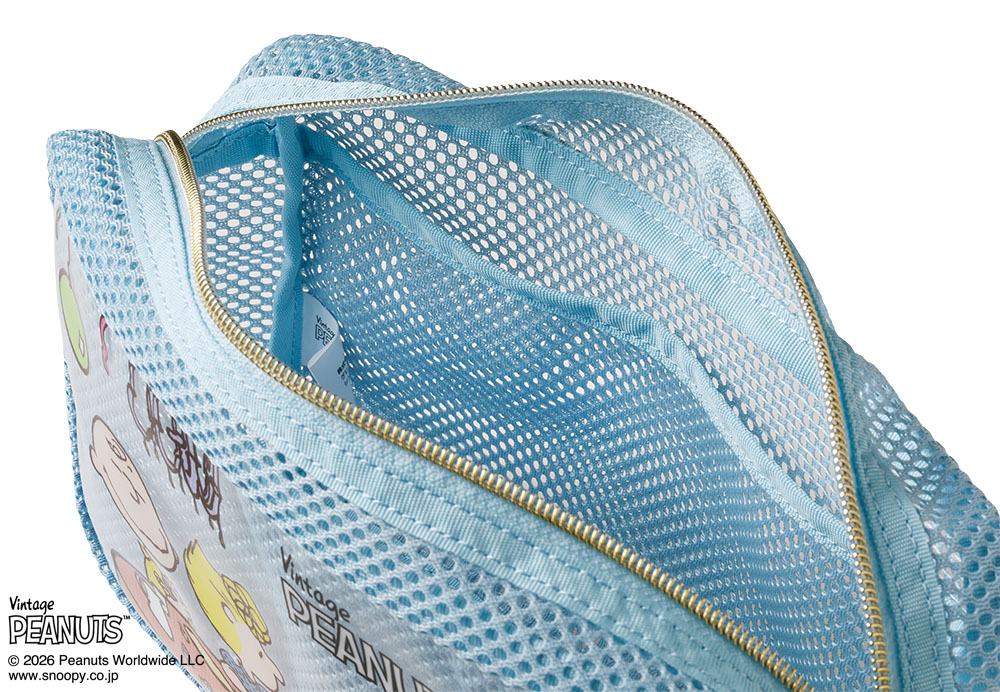 スヌーピー シュガーバターの木 メッシュポーチ 内ポケット