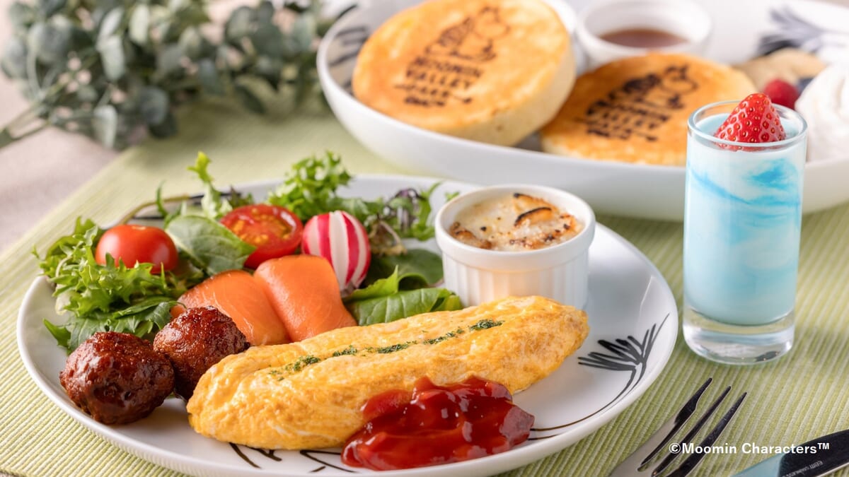 パンケーキ朝食　オムレツ