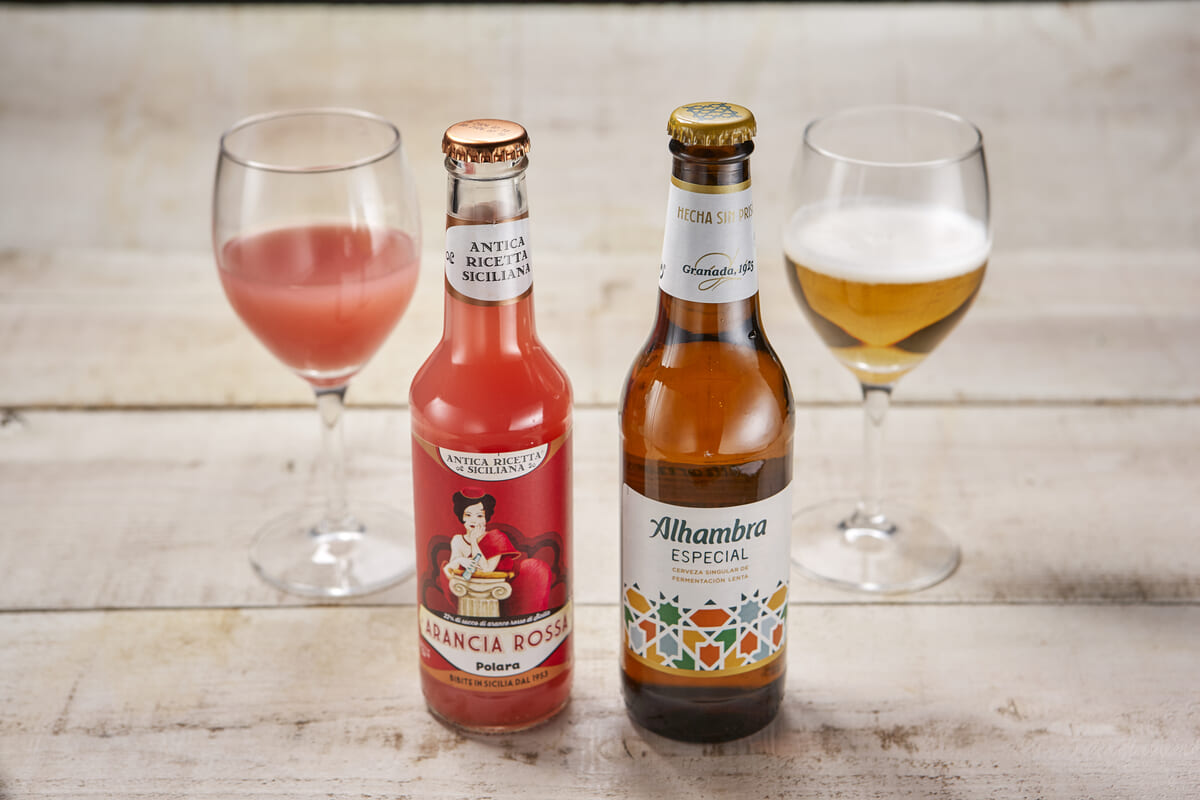 ノンアルコール：アランチャロッサ／アルコール：アルハンブラ エスペシャル