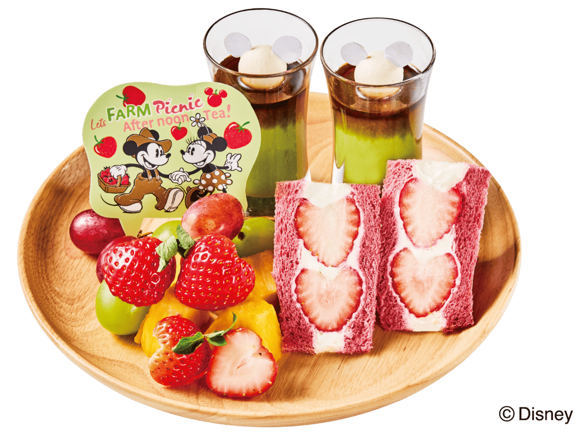 いちごと恋するピクニック♡春限定アフタヌーンティーセット <Mickey＆Minne>上段