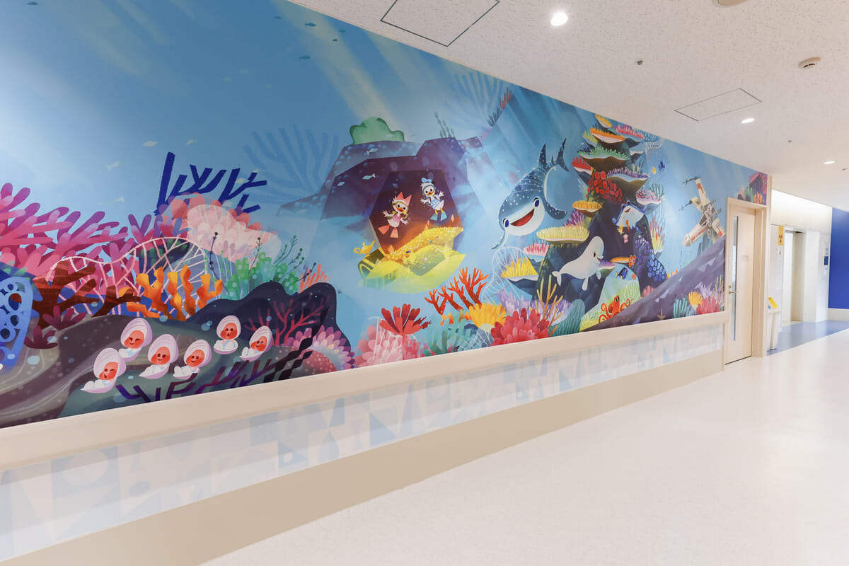 照射室廊下①（ガントリー向かい側）