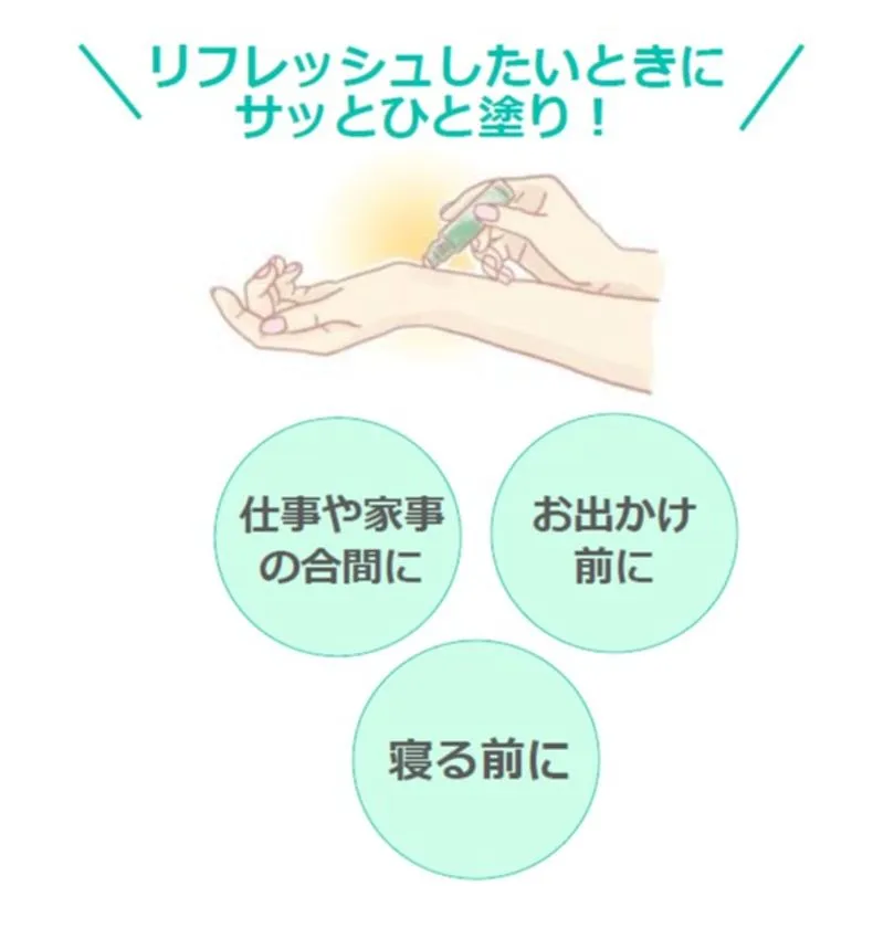 手首や首筋など気になる部分にピンポイントで塗れます