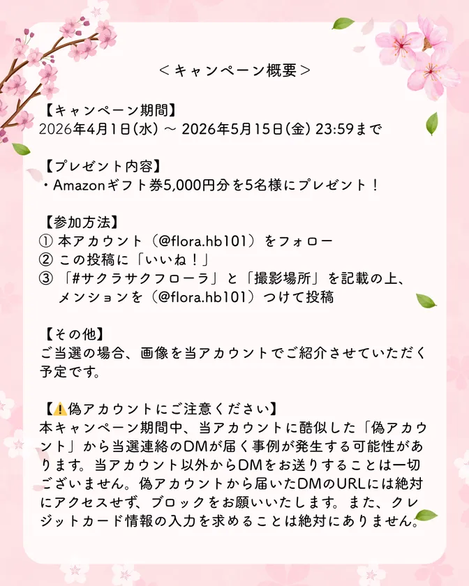 フローラ春のさくら祭りキャンペーンの参加方法説明