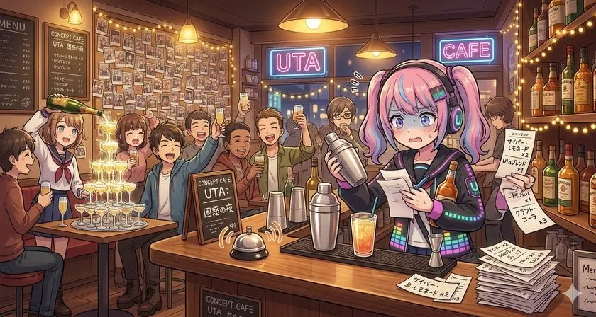 「utaverse」の店舗内での実際の使用シーンや演出効果