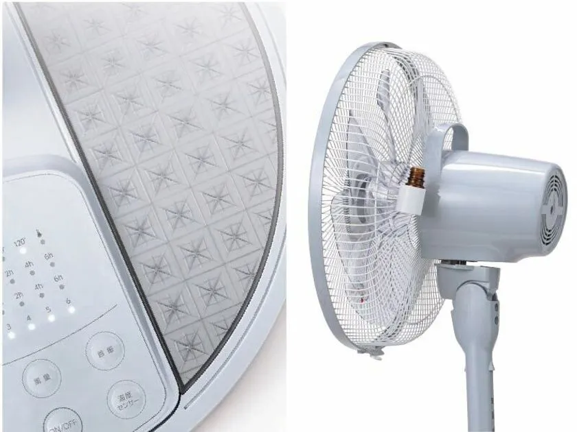 アロマ機能や操作部を示すアロマ首振 リビング扇風機の商品