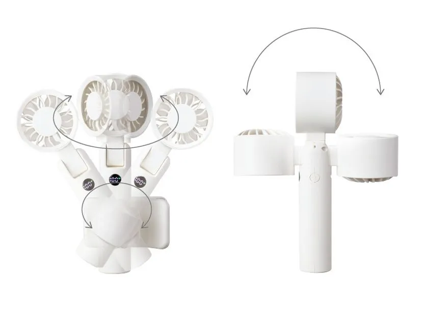 広い可動域で風の角度調整ができる