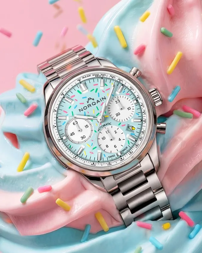 スプリンクルデザインのダイヤルを備えたFREEDOM CHRONO ENJOY LIFE“SPRINKLES”