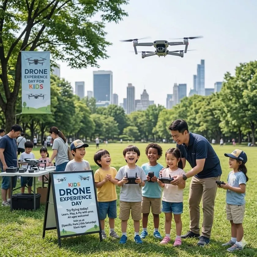 障害物コースにも挑戦できるドローン操縦体験