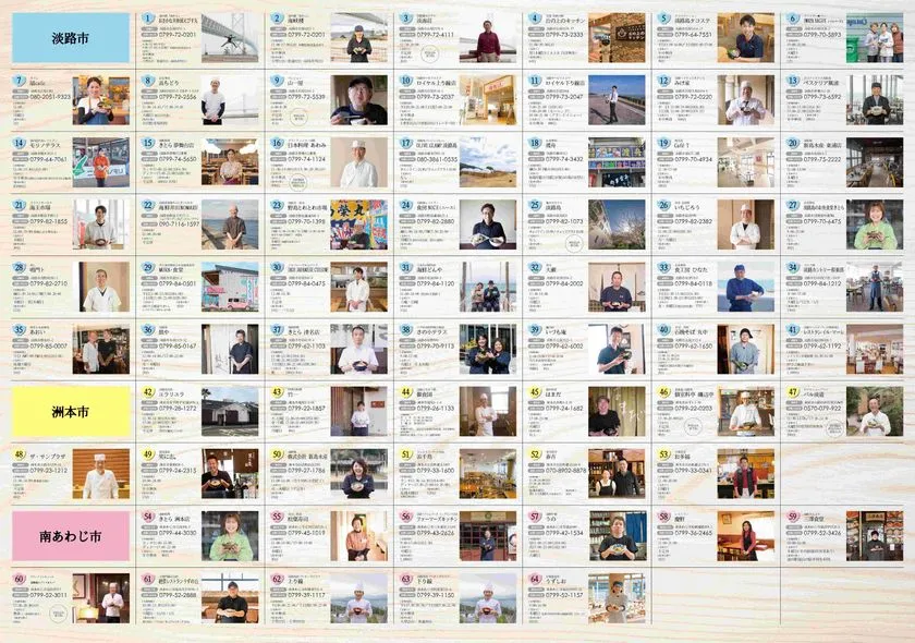 淡路島の生しらす店舗マップ全体