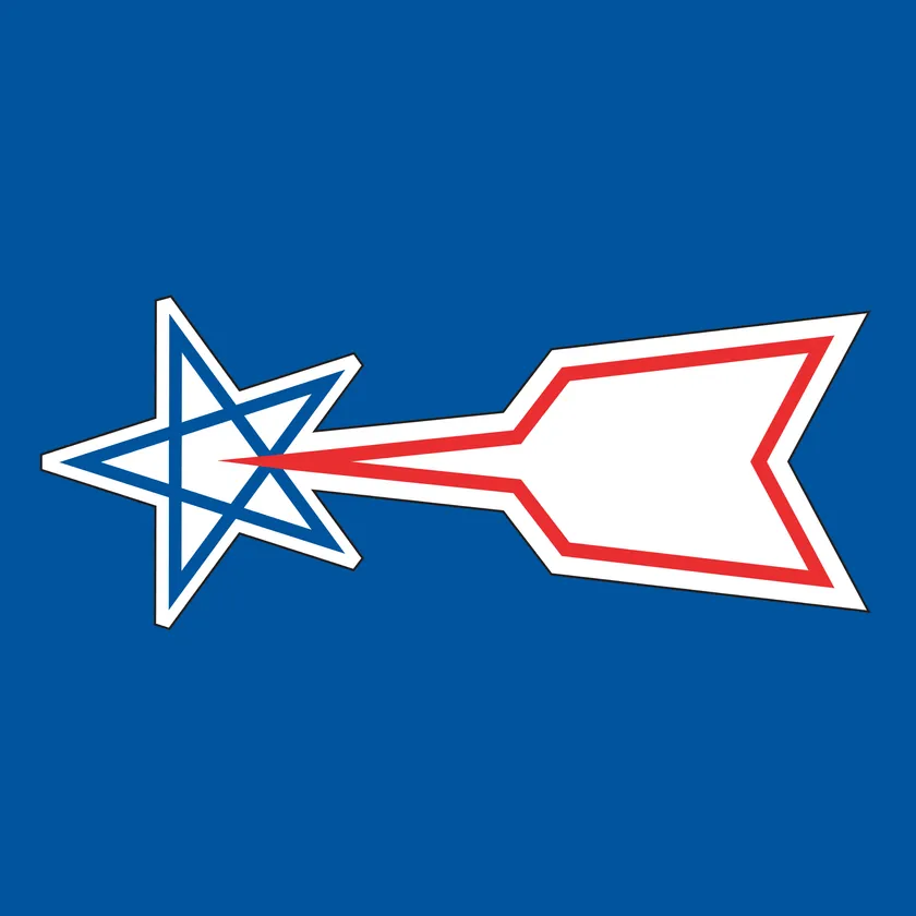 ウルトラマルチバースの隊員マーク画像。星形と赤白の矢印を組み合わせた地球防衛大作戦の識別デザインが具体的にわかる画像。