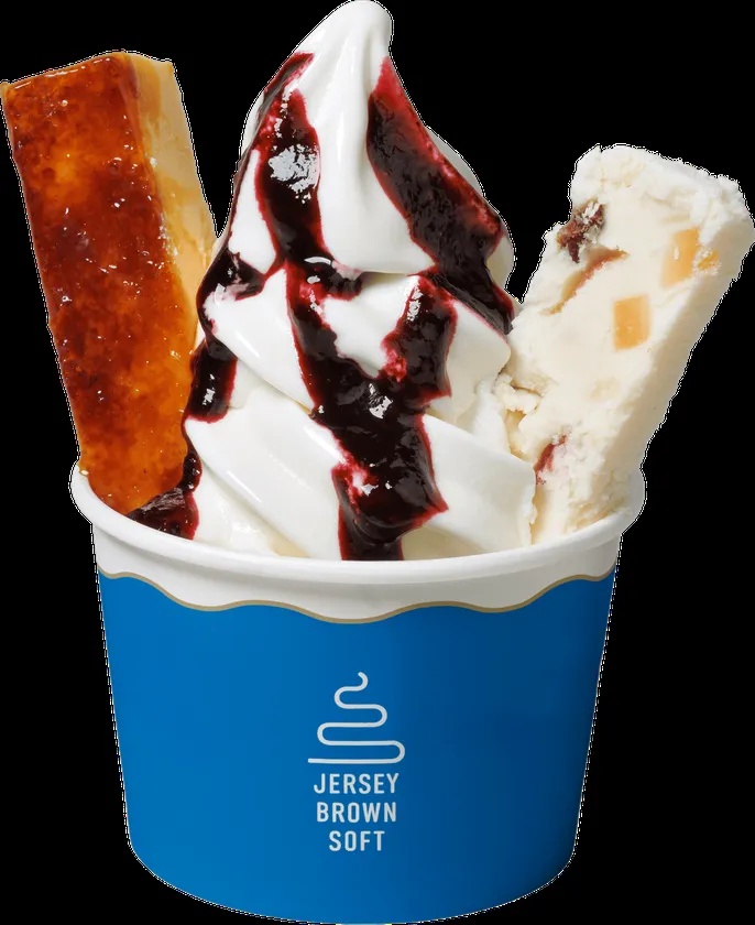 北海道食品コンクール受賞の十勝ジャージーカッサータを使った豪華なサンデー