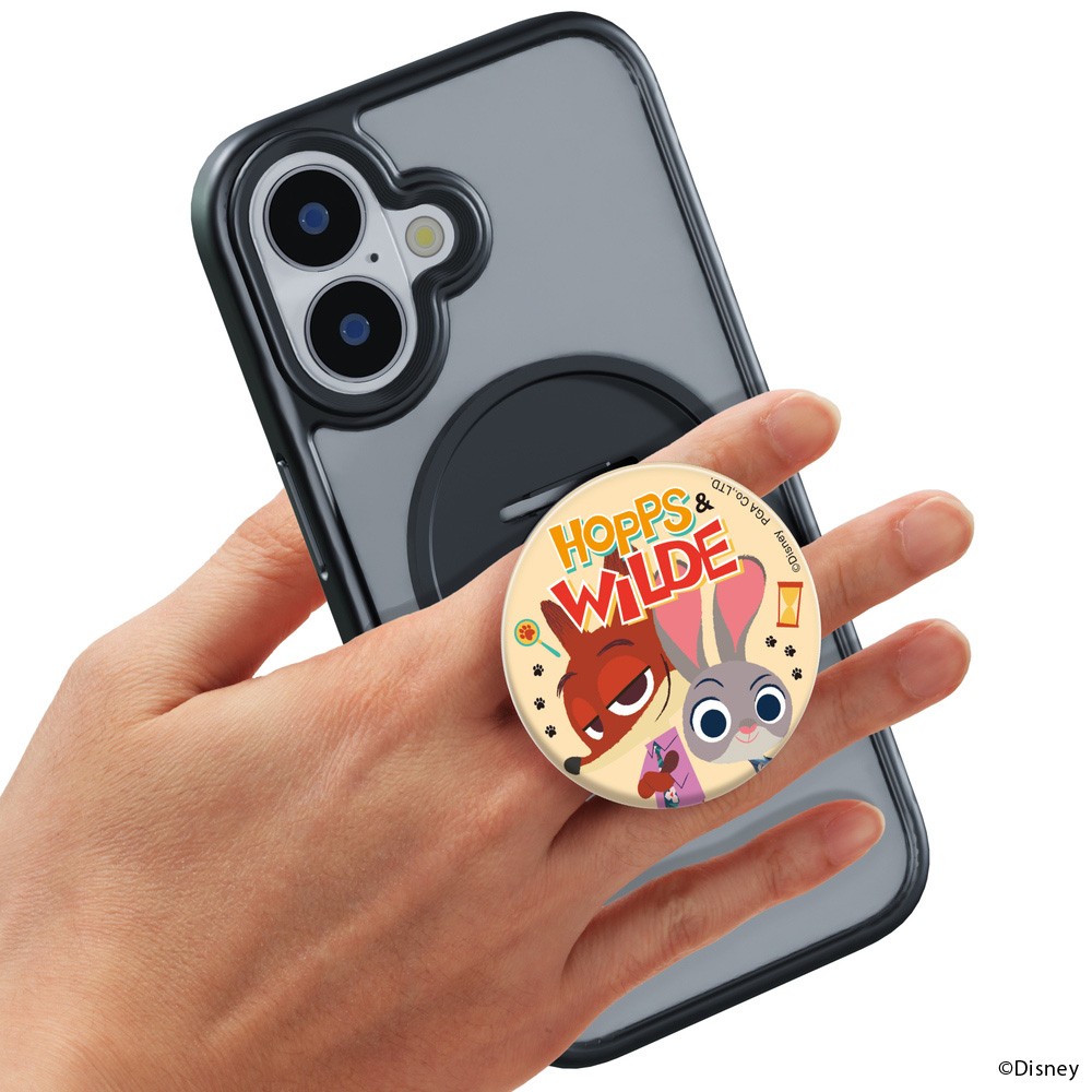 スマートフォン用 マグネットグリップ（ズートピア）手持ち