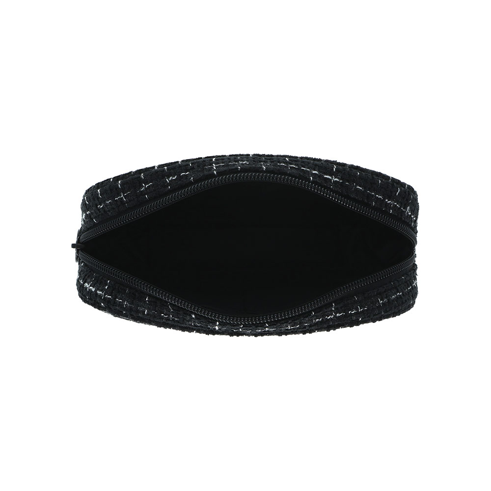 ツイードペンケース　BLACK（開口）