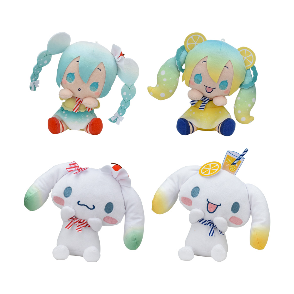 初音ミク×シナモロール ひょこぴょこ ぬいぐるみ ~クリームソーダ・レモンソーダ~