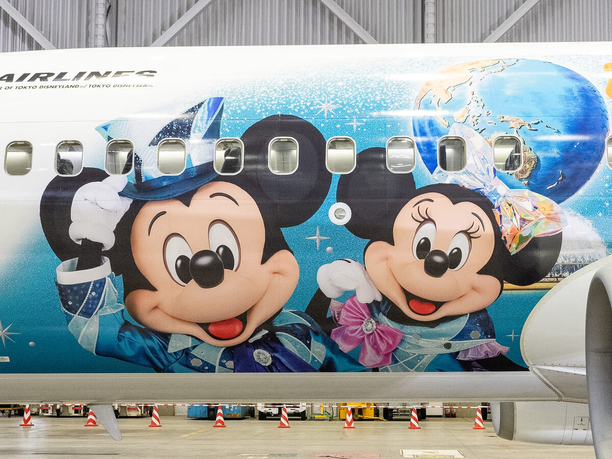 日本航空「JAL Jubilee Express」撮影　ミッキー＆ミニー