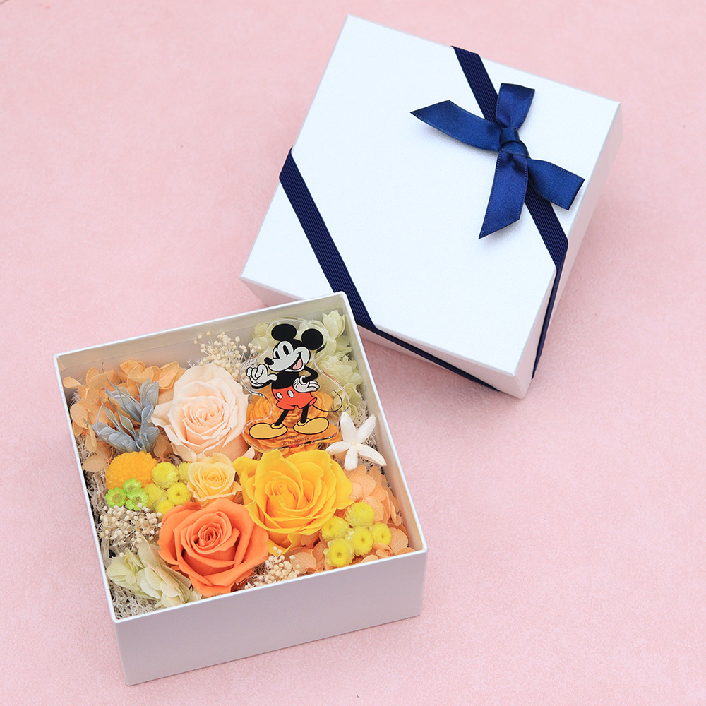 プリザーブドフラワー「ペア・ハピネス・ボックス」 ミッキー