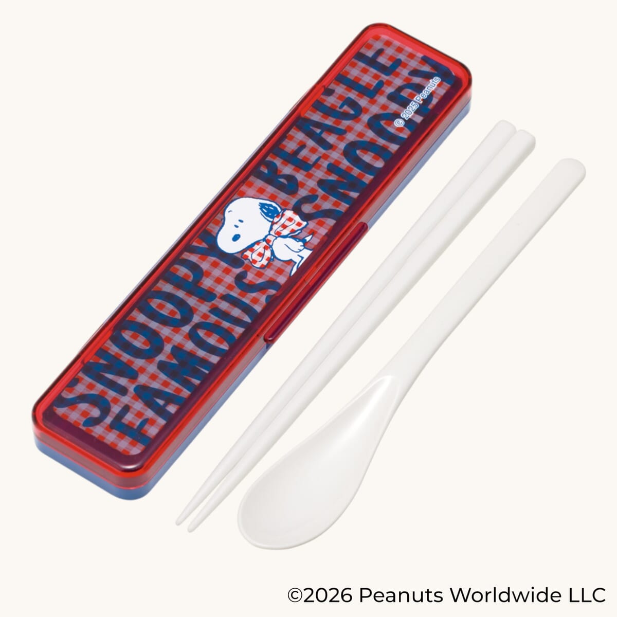 音の鳴らないコンビセット ハシ18cm SNOOPY(チェックロゴ)