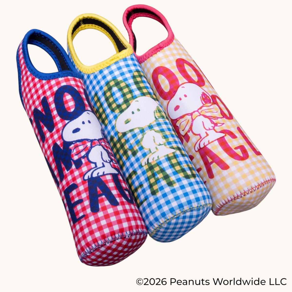 ウエット素材ペットボトルカバー SNOOPY(チェックロゴ)