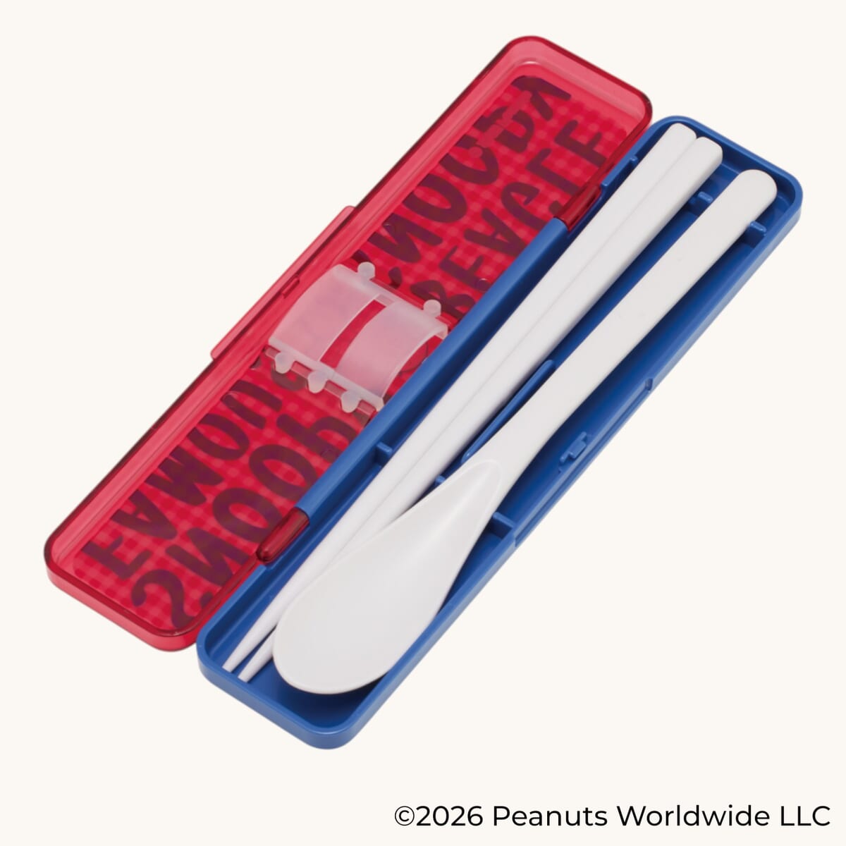 音の鳴らないコンビセット ハシ18cm SNOOPY(チェックロゴ) 開放時