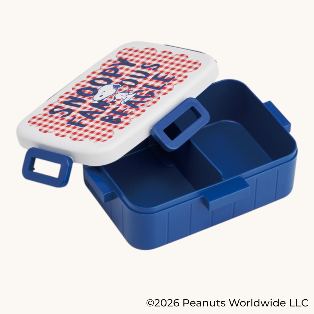 4点ロックランチボックス SNOOPY(チェックロゴ) 開放時