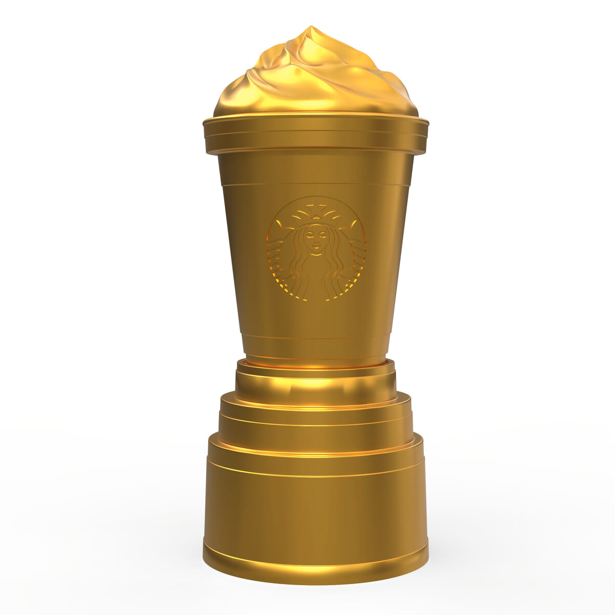 金のフラペチーノ像