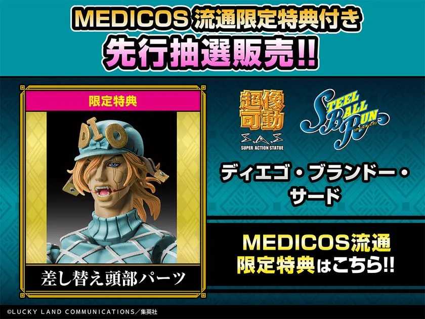 超像可動「ディエゴ・ブランドー・サード」MEDICOS流通限定特典「差し替え頭部パーツ」