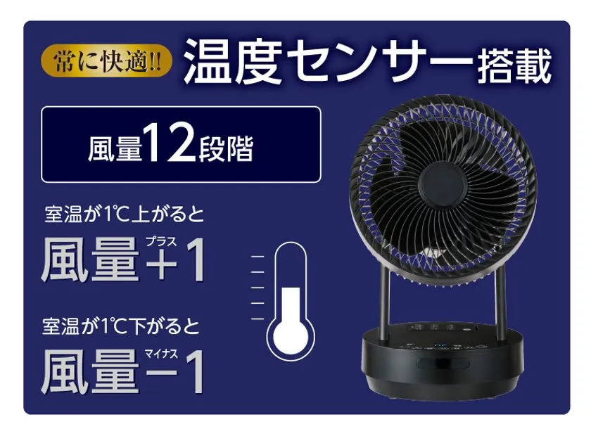 温度センサー機能で体感が快適に