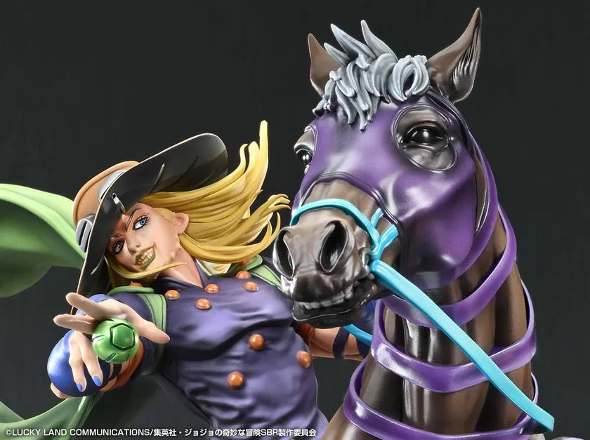 ジャイロ・ツェペリと愛馬ヴァルキリーの側面アングル