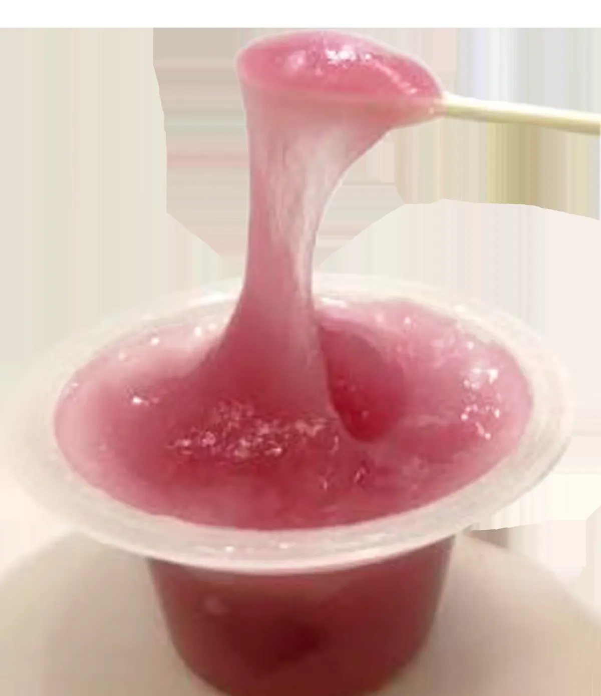 もちゅとろスライムゼリーの食感変化を示すイメージ図