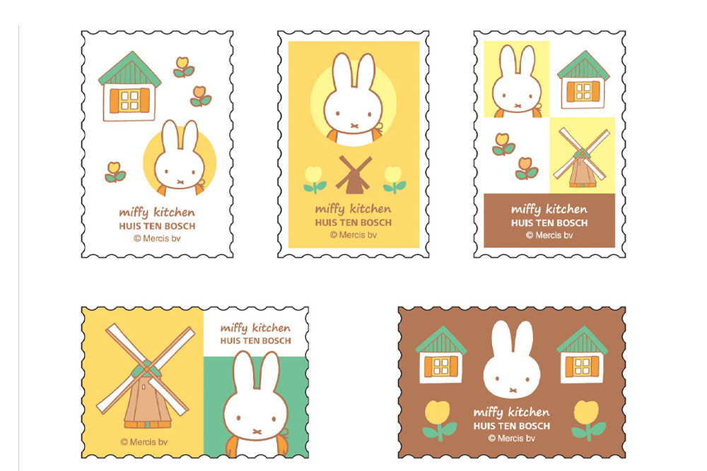 HUIS TEN BOSCH×みっふぃーきっちん 切手型フレークシール