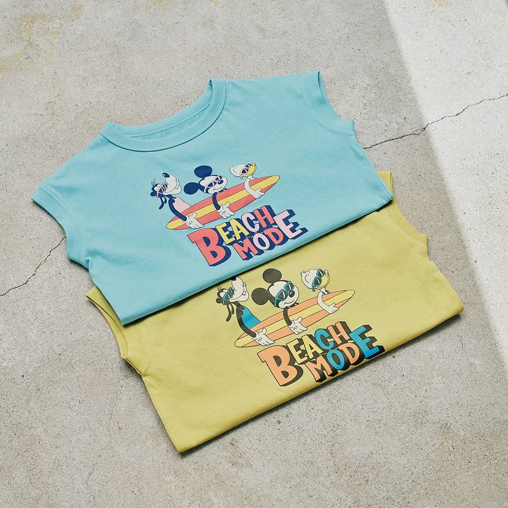 身生地綿100%の接触冷感フレンチスリーブTシャツ「ミッキー&フレンズ」 ラインナップ
