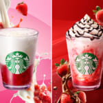 スターバックス「ごろっと イチゴ ミルク／イチゴ チョコレート フラペチーノ」