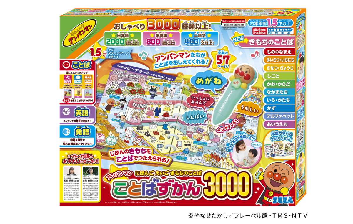 セガ フェイブ「にほんご えいご きもちのことば アンパンマンことばずかん3000」 パッケージ