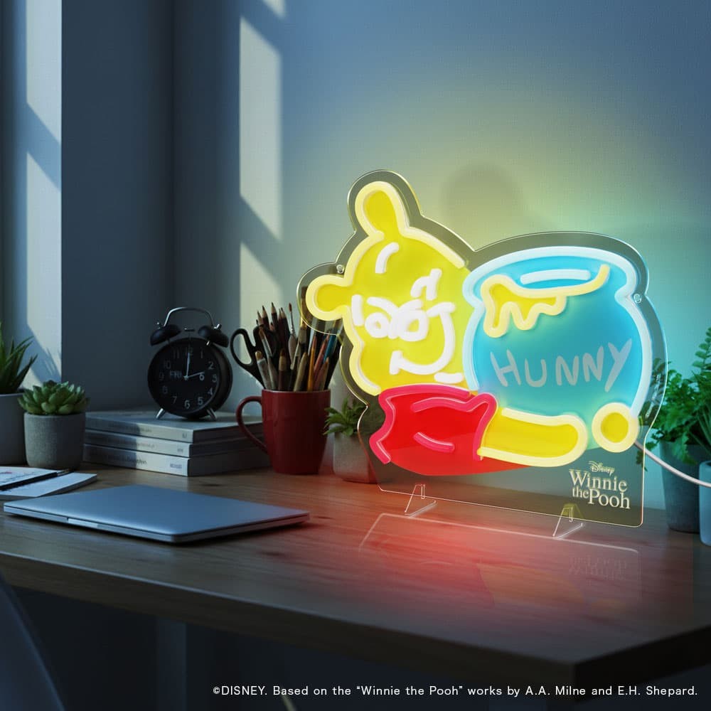 LEDネオンライト（くまのプーさん）夜