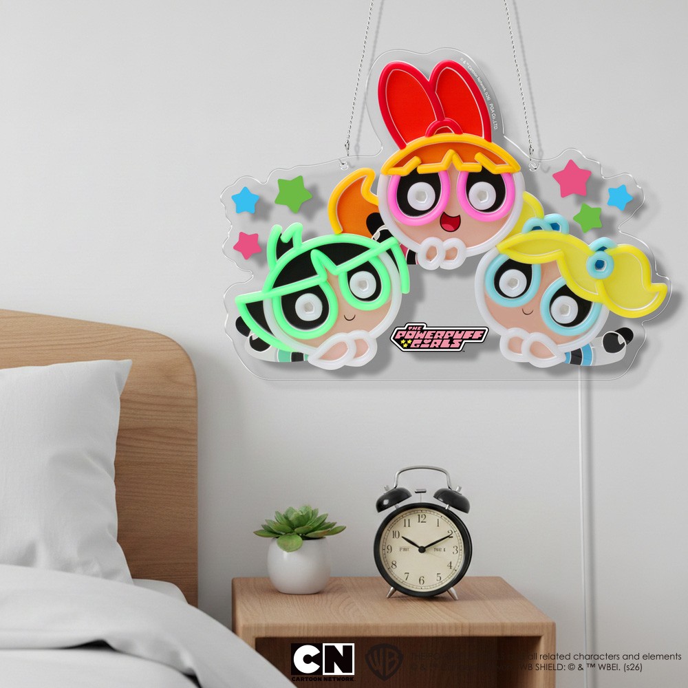 PGA『パワーパフ ガールズ』LEDネオンライト 壁掛け 消灯