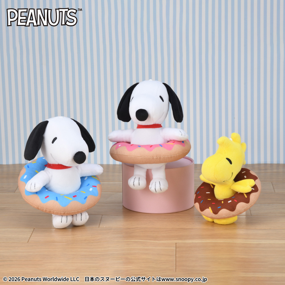 SNOOPY　ぬいぐるみ　カラフルドーナツ