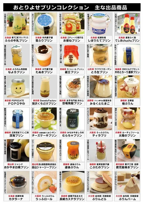 主なご当地プリン一覧
