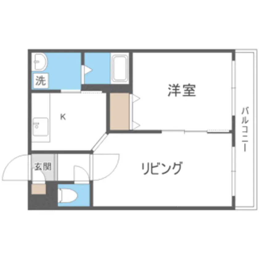 1DK完全個室の間取り